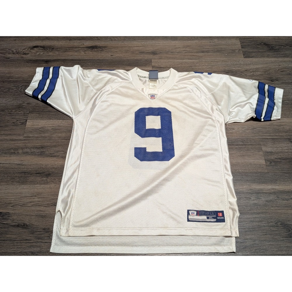 Reebok Dallas Cowboys Tony Romo 9 NFL Jersey Mens XL‎ White Blue Football